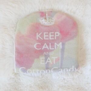 y2k keep calm cotton candy graphic beanie one size